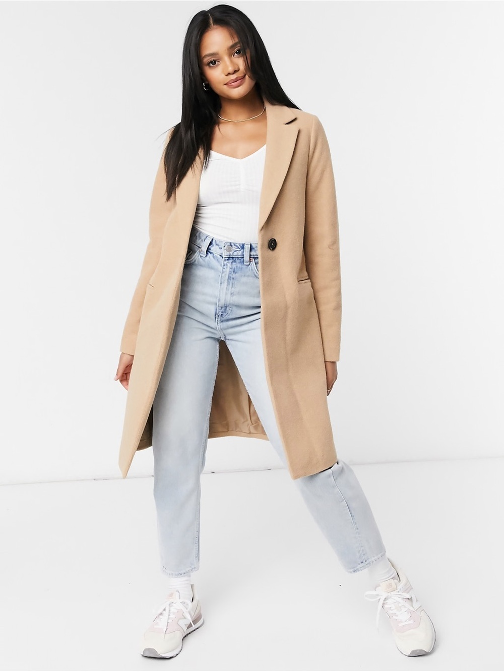 Womenās ASOS New Look Tailored Coat in Camel